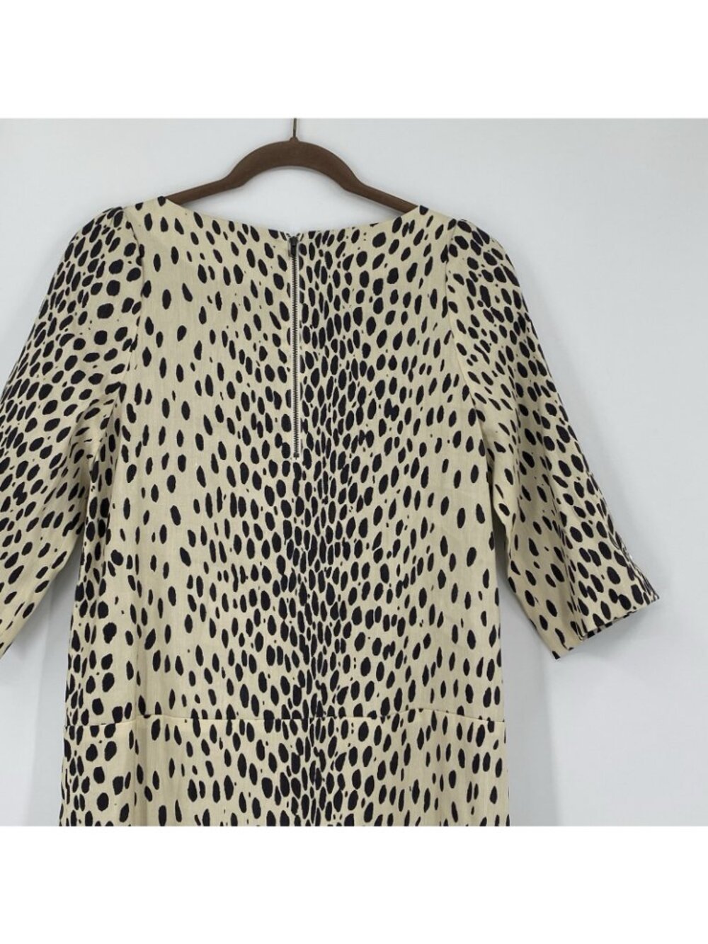 Emerson Fry Size Small Mod Shift Dress Linen Half Sleeve Animal Print Leopard - Picture 7 of 10